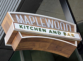Sign outside of Maplewood Kitchen and Bar