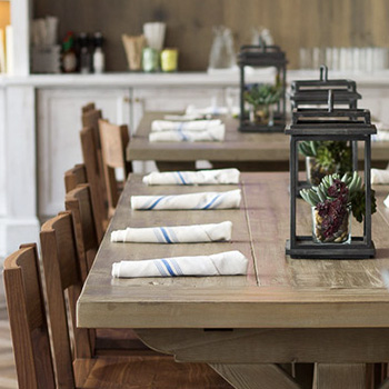 Dining table with silverware